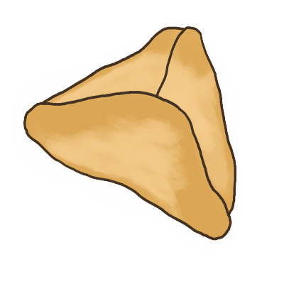 a closed sfiha, in a triangle shape.